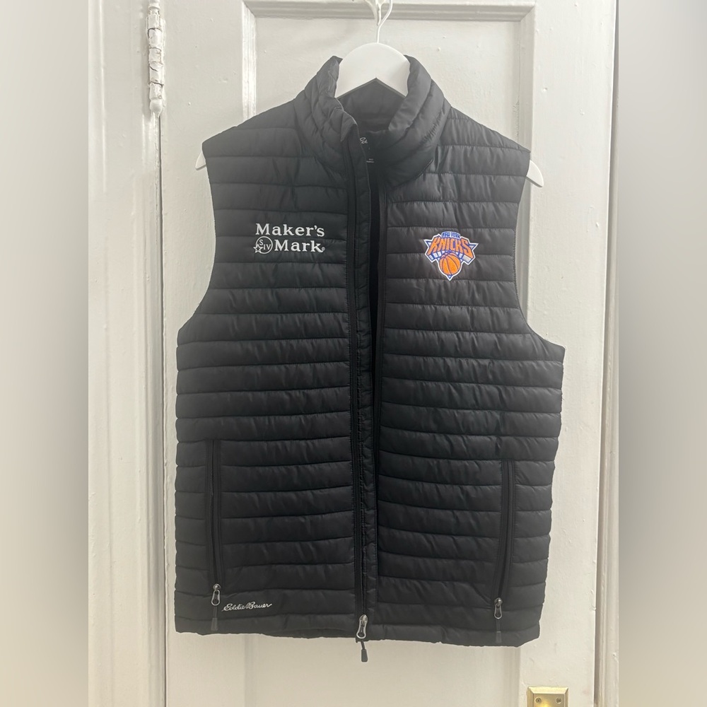 Eddie Bauer New York Knick’s Maker’s Mark Black NWOT Puffer Vest S